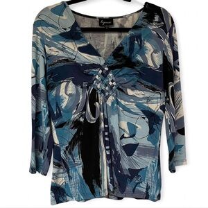 Lynn Ritchie Blue Abstract Women's Blouse